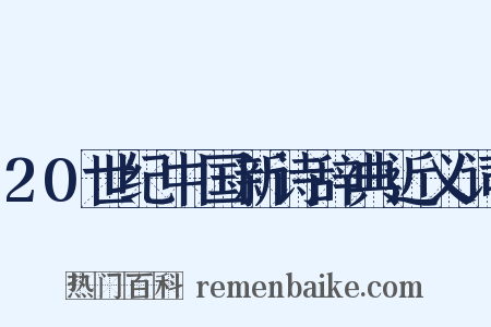 20世纪中国新诗辞典近义词是什么意思的图片